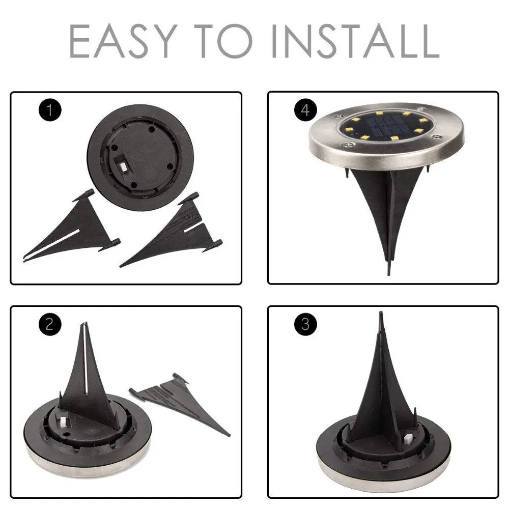 4 Pack - LED Solar Waterproof Outdoor Decorative Light For Garden Yard Deck Lawn Patio