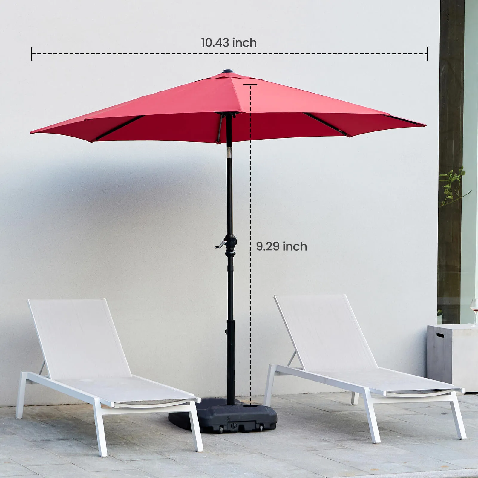 9FT Patio Umbrella with Push Button Tilt and Crank,  with 8 Sturdy Ribs,Outdoor Umbrella, Pool Umbrella, for Market, Terrace, Beach, Outdoor Restaurant