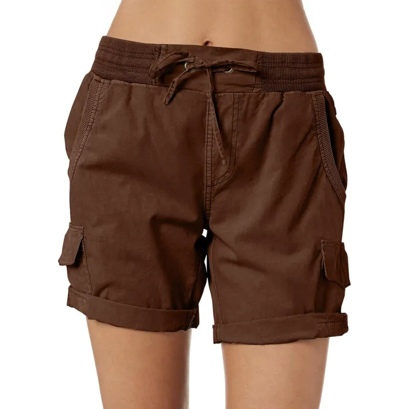 Adjustable Cargo Shorts With Pockets For Outdoor And Casual Wear