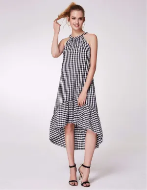 Alisa Pan Sleeveless Gingham Halter Dress