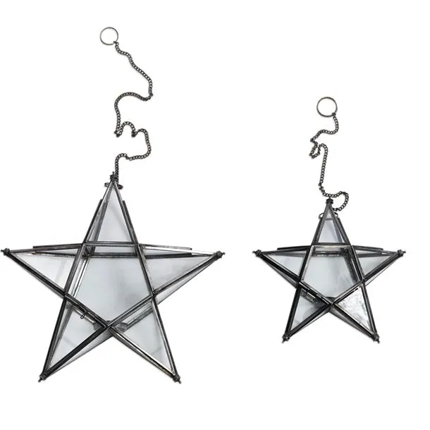 Antique Zinc Glass Stars