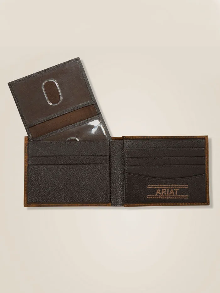 Ariat A3545602 Mens Bifold American Flag Wallet Bark