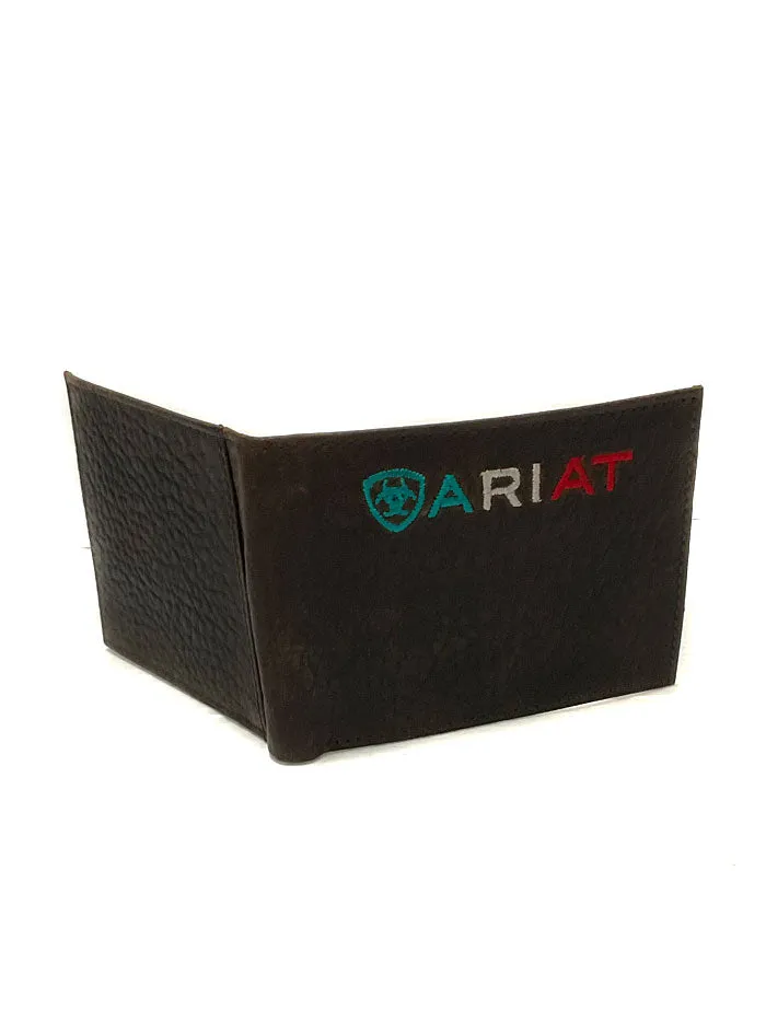 Ariat A35507282 Mens Bifold Wallet Mexico Logo Brown Rowdy