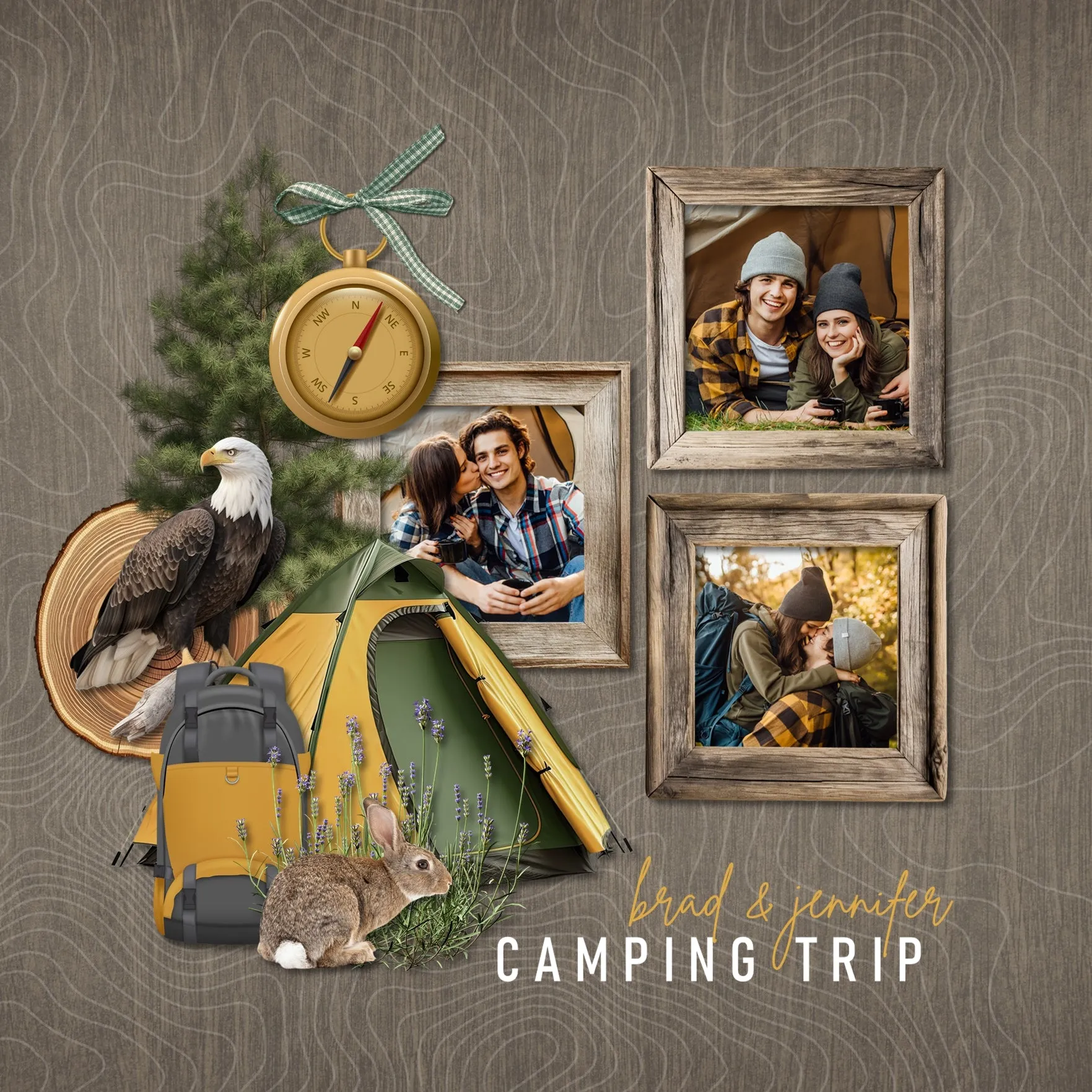 Around the Mountain Topographic Papers Digital Scrapbook Kit