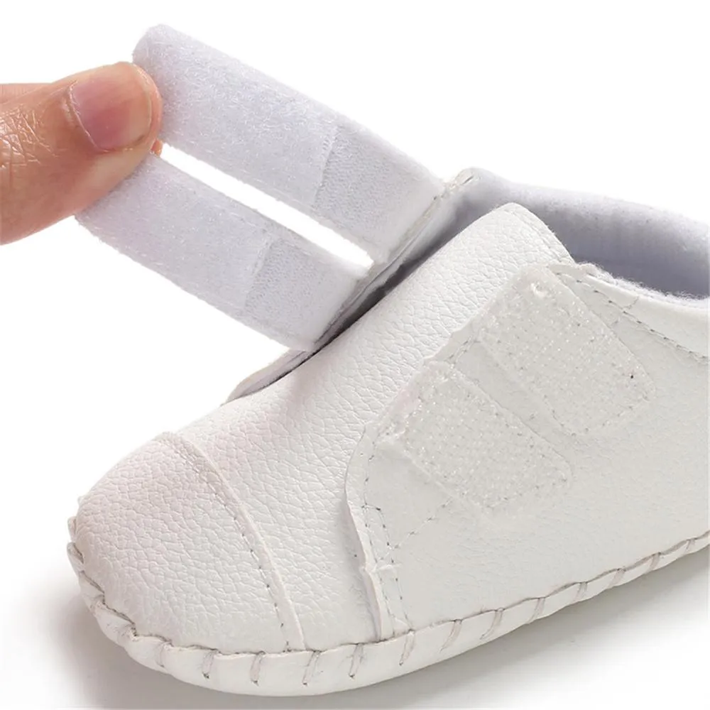 Baby Unisex Solid Color Magic Tape Flats Wholesale Infant Shoes