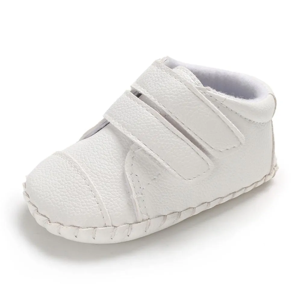 Baby Unisex Solid Color Magic Tape Flats Wholesale Infant Shoes
