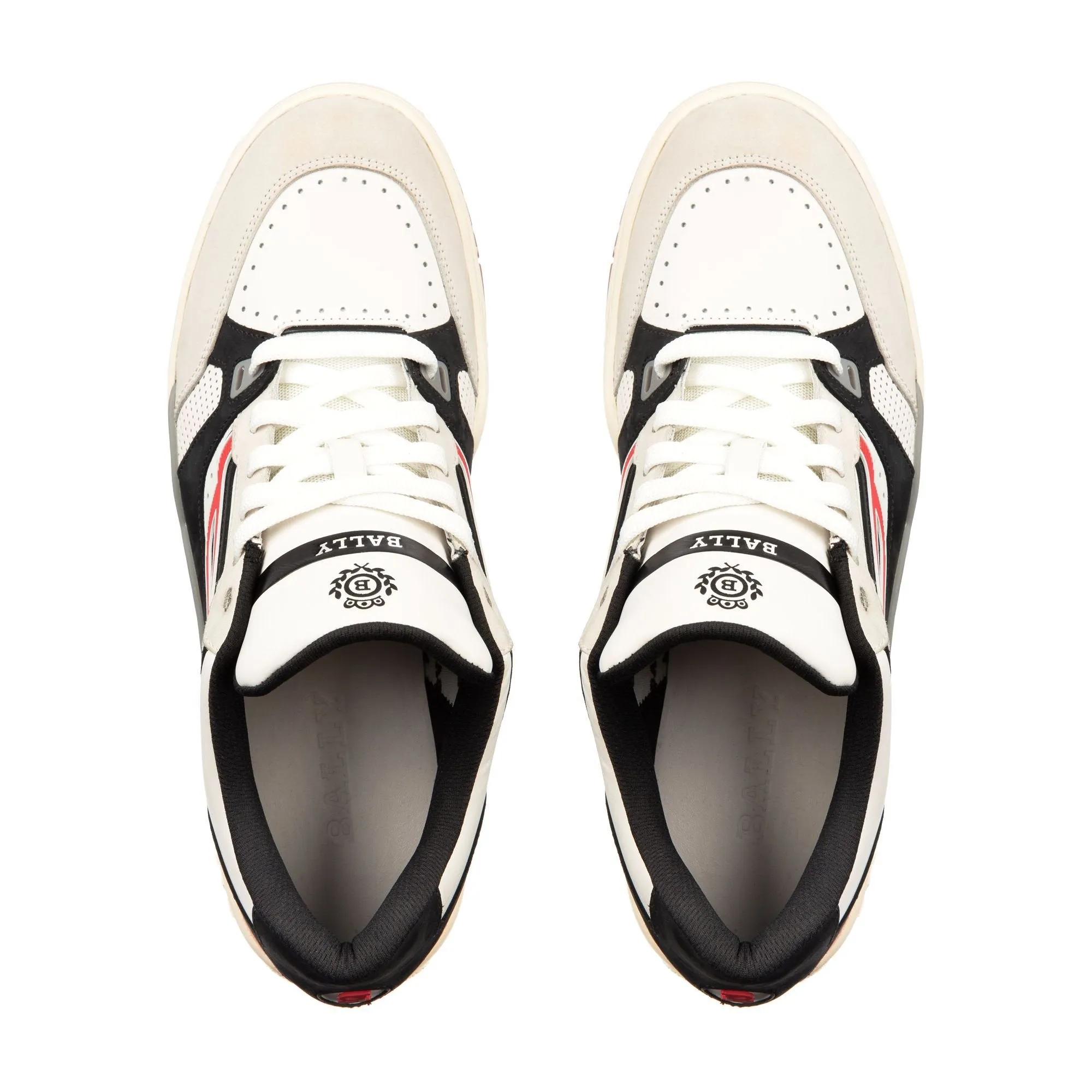 BALLY Plain Calf Leather Trainer, White/ Black