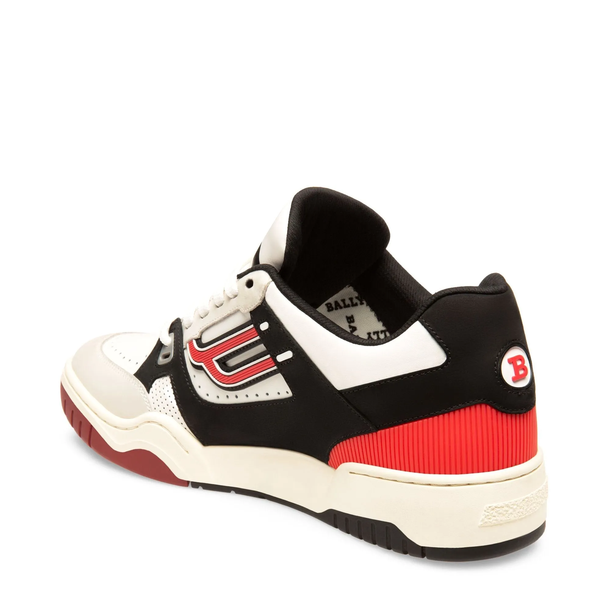 BALLY Plain Calf Leather Trainer, White/ Black
