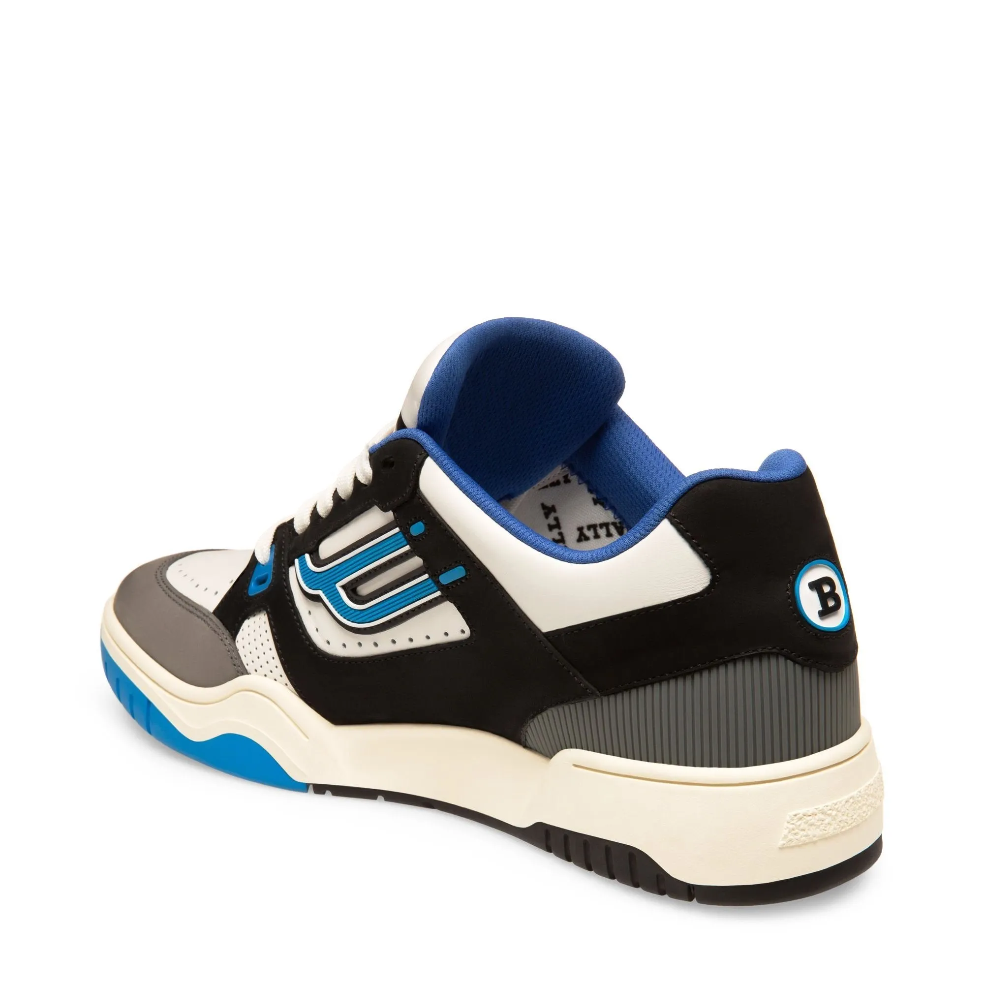 BALLY Plain Calf Leather Trainer, White/ Electric Blue