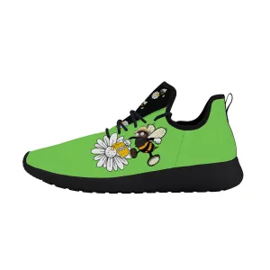 Bee who u be  Lightweight Mesh Knit Sneaker - Black