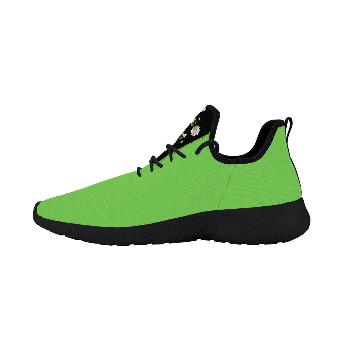 Bee who u be  Lightweight Mesh Knit Sneaker - Black