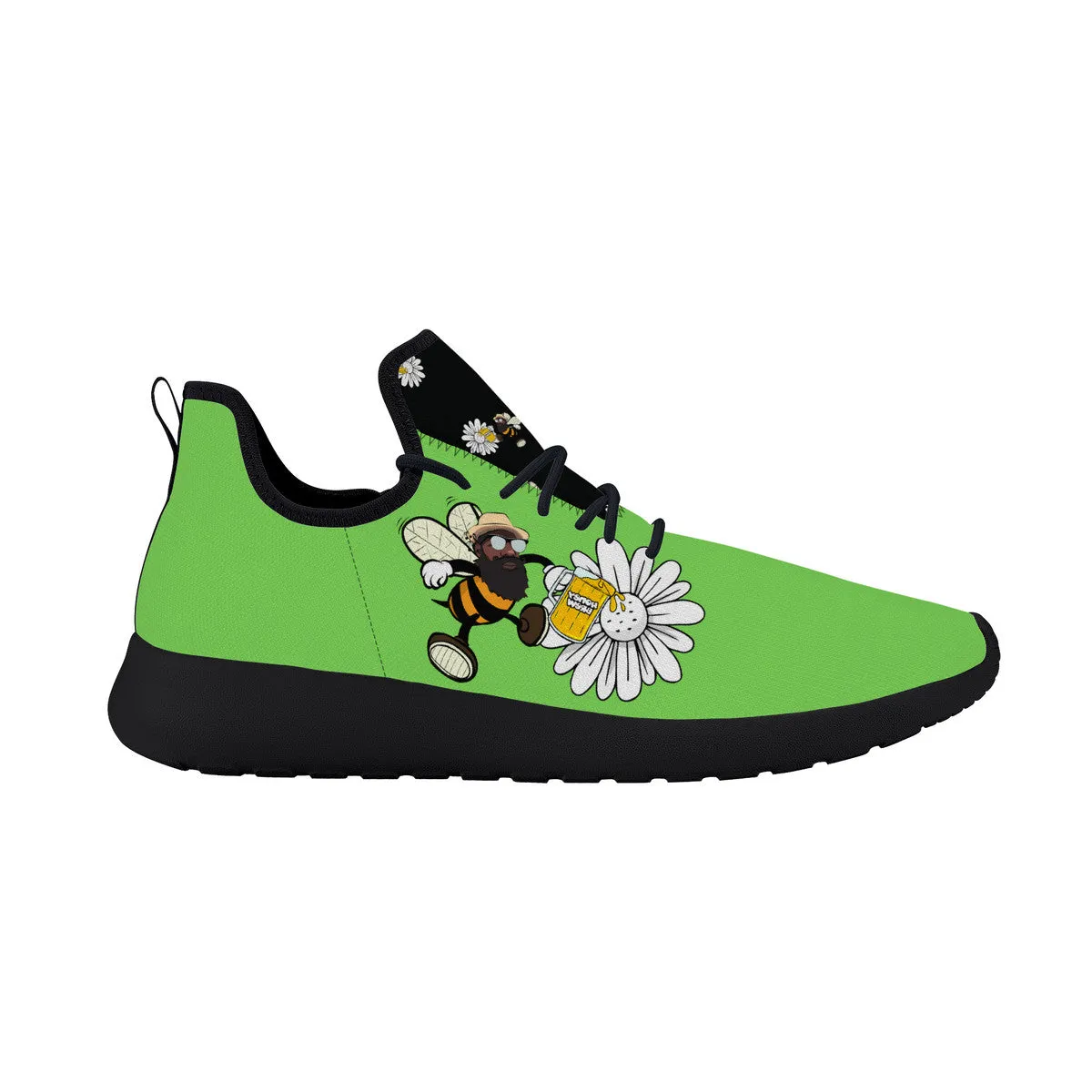 Bee who u be  Lightweight Mesh Knit Sneaker - Black