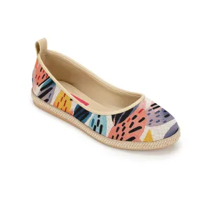 Beige Voyage Round Toe Drawen Leafs
