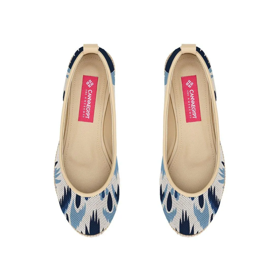 Beige Voyage Round Toe Feather