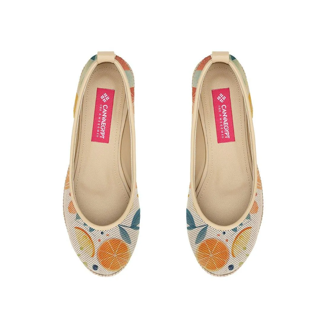 Beige Voyage Round Toe Fruits