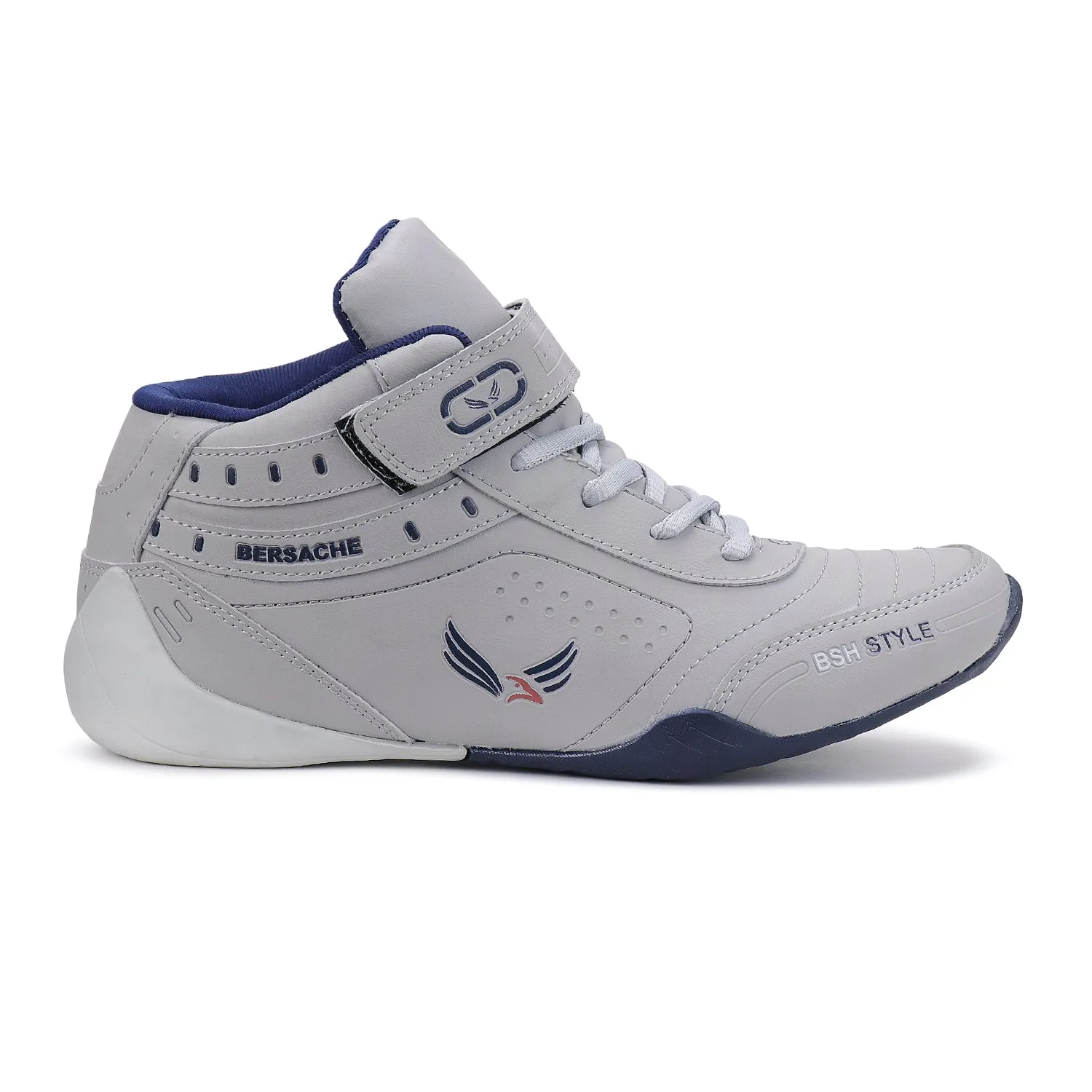 Bersache Lightweight Casual Sneaker Shoes For Men Grey-9021