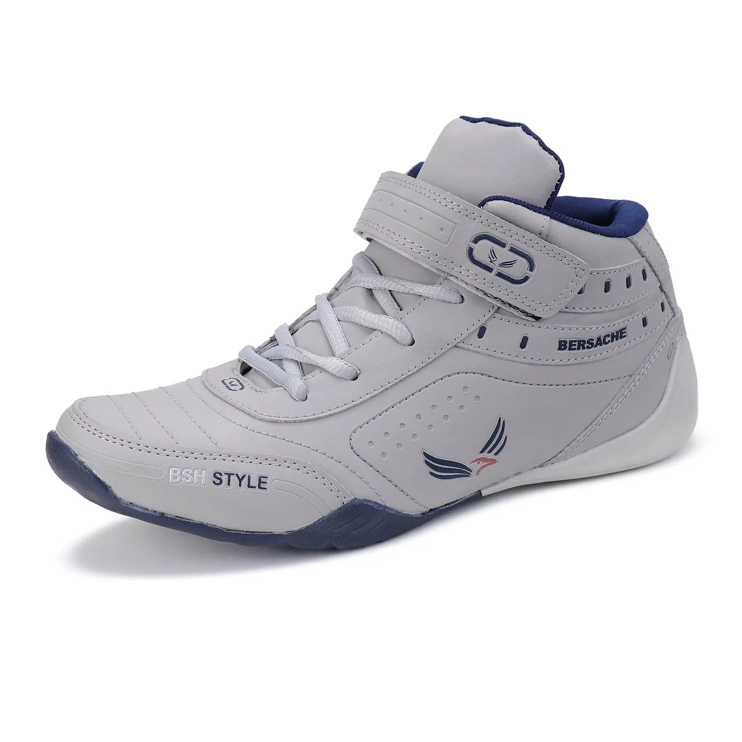 Bersache Lightweight Casual Sneaker Shoes For Men Grey-9021