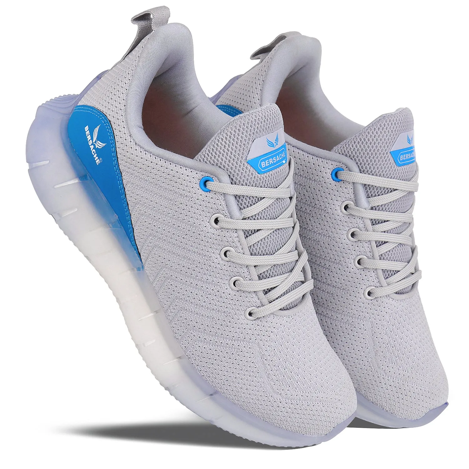 Bersache Lightweight Casual Sneaker Shoes For Men Grey-9022