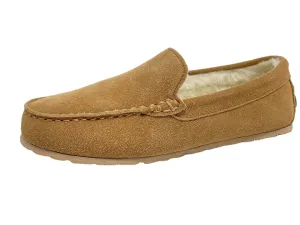 Clarks Venetian Cinnamon Suede Slippers Warm Cozy Plush Faux Fur Lined Slippers