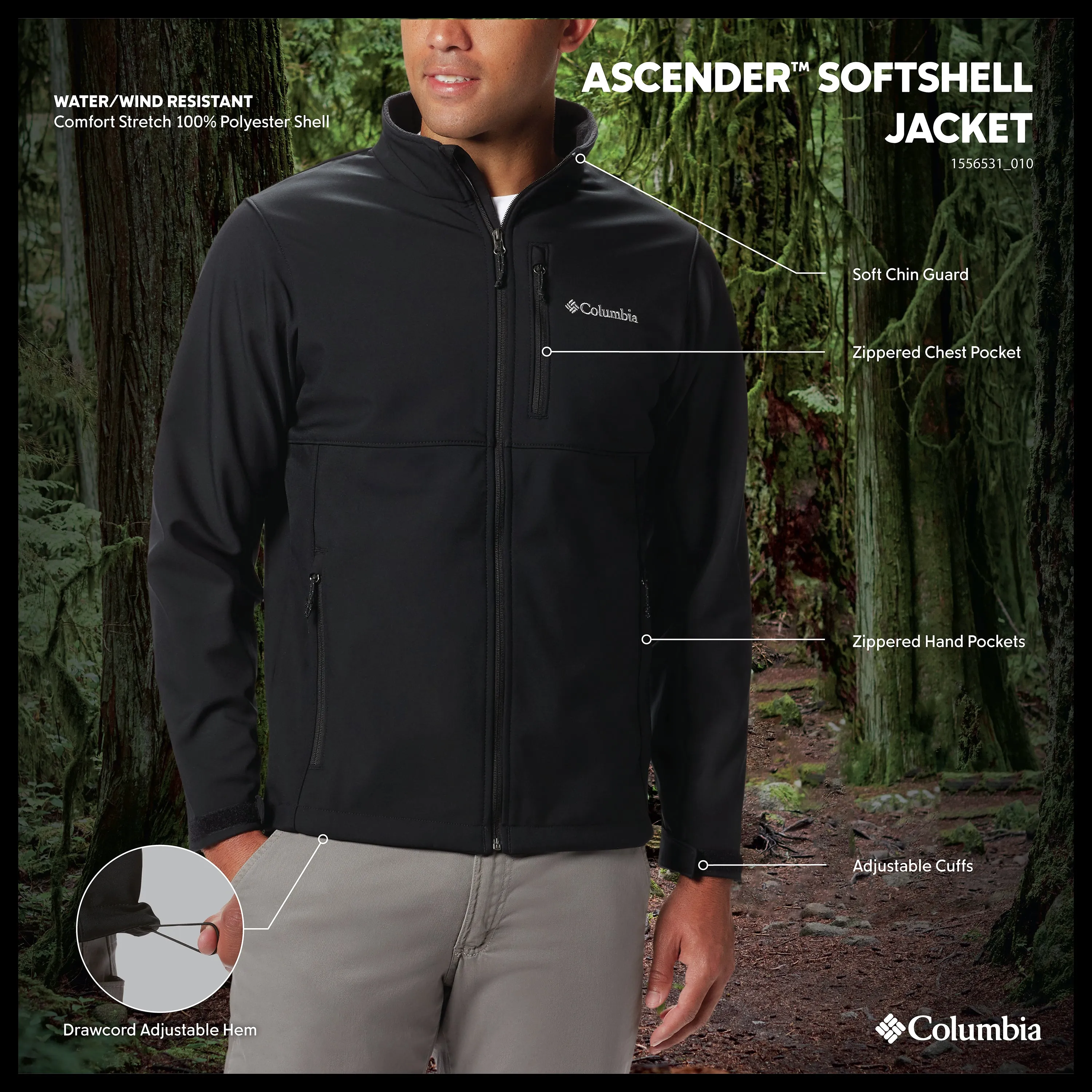Columbia Ascender Softshell Jacket for Men - Collegiate Navy - XL
