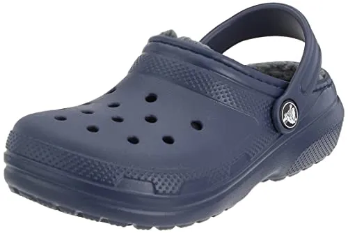 Crocs Kids' Classic Lined Clog | Kids' Slippers, Navy, 3 Little Kid