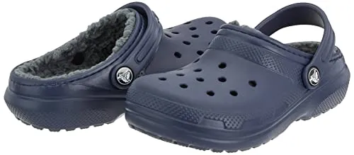 Crocs Kids' Classic Lined Clog | Kids' Slippers, Navy, 3 Little Kid