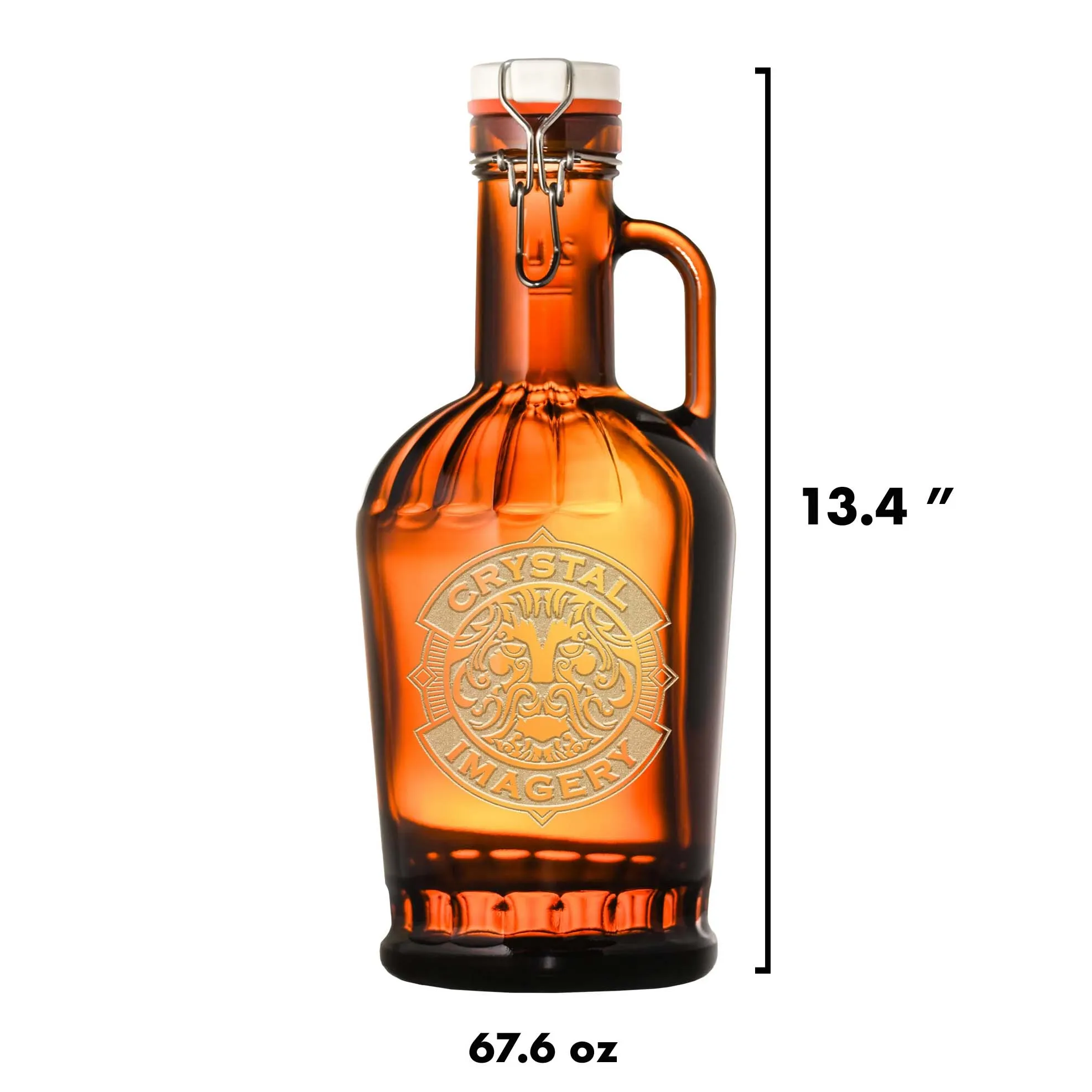 Custom Engraved Grolsch Beer Growler With Antlers