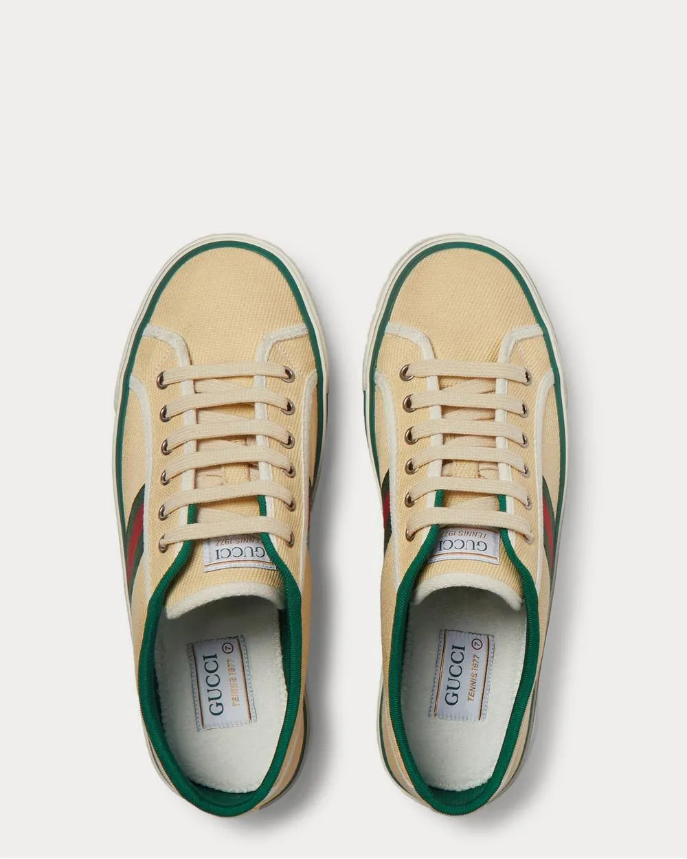 Distressed Canvas and Webbing  Cream low top sneakers