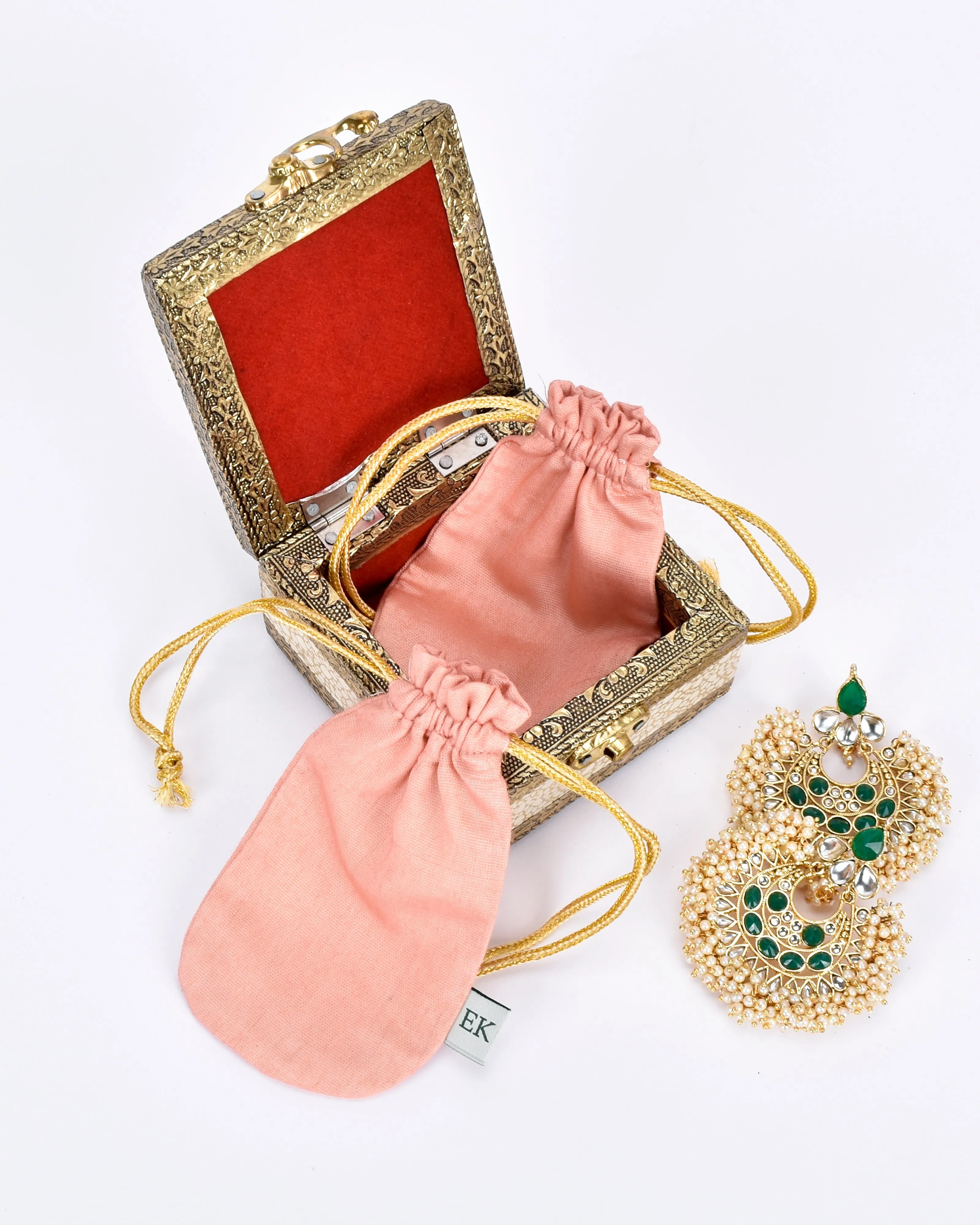 Ecokari Muslin jewellery potli (set of 2)