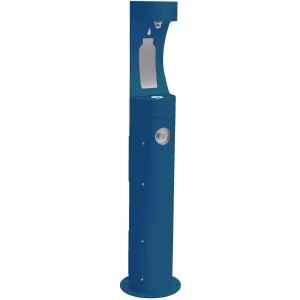 Elkay Outdoor ezH2O Bottle Filling Station Pedestal, Non-Filtered Non-Refrigerated Freeze Resistant Blue LK4400BFFRKBLU