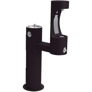 Elkay Outdoor ezH2O Lower Bottle Filling Station Bi-Level Pedestal, Non-Filtered Non-Refrigerated Freeze Resistant Black LK4420BF1LFRKBLK