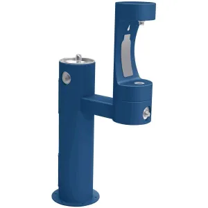 Elkay Outdoor ezH2O Lower Bottle Filling Station Bi-Level Pedestal, Non-Filtered Non-Refrigerated Freeze Resistant Blue LK4420BF1LFRKBLU