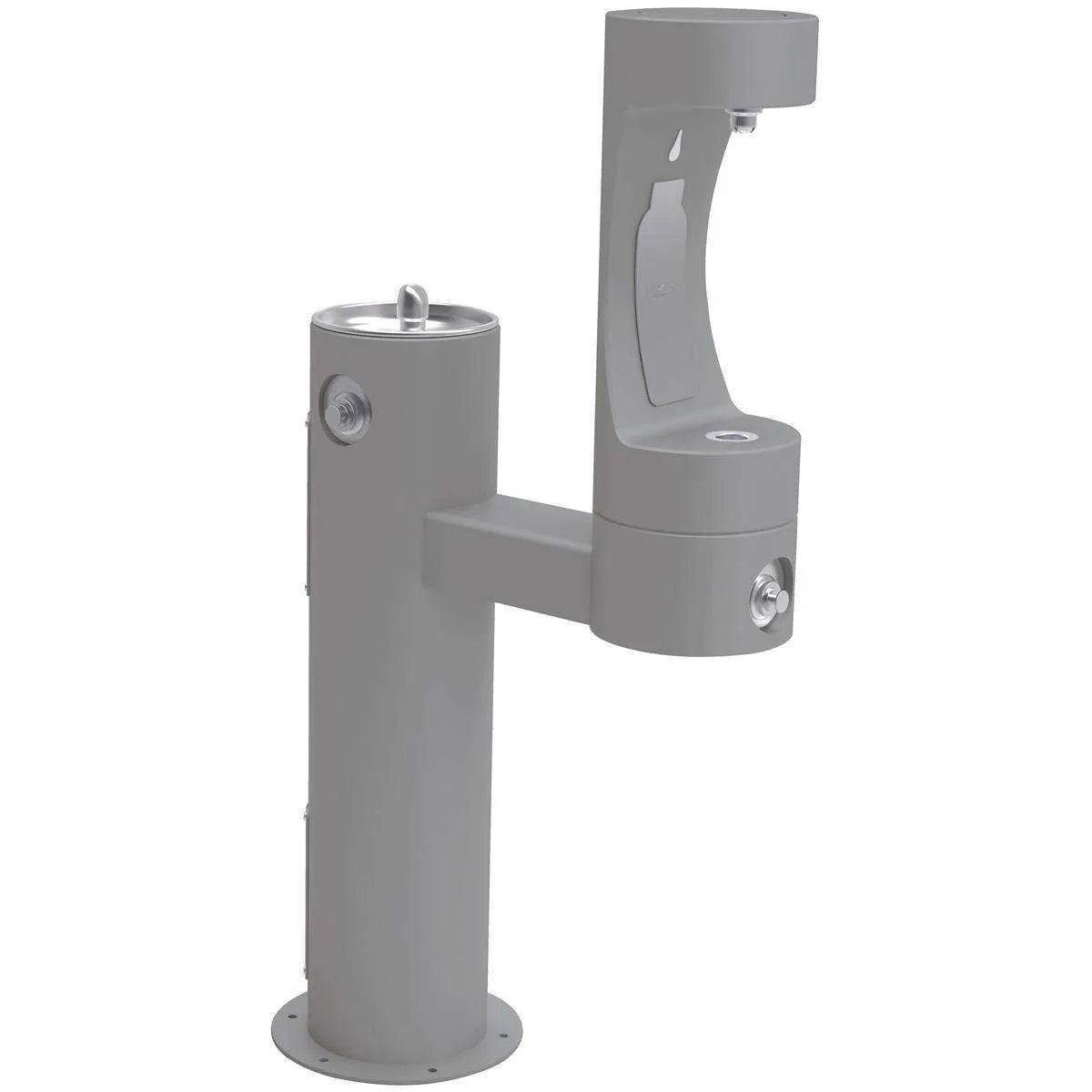 Elkay Outdoor ezH2O Lower Bottle Filling Station Bi-Level Pedestal, Non-Filtered Non-Refrigerated Freeze Resistant Gray LK4420BF1LFRKGRY