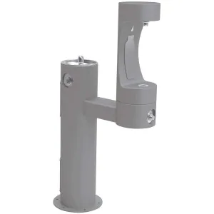 Elkay Outdoor ezH2O Lower Bottle Filling Station Bi-Level Pedestal, Non-Filtered Non-Refrigerated Freeze Resistant Gray LK4420BF1LFRKGRY