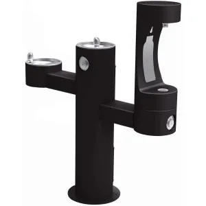 Elkay Outdoor ezH2O Lower Bottle Filling Station Tri-Level Pedestal, Non-Filtered Non-Refrigerated Black LK4430BF1LBLK