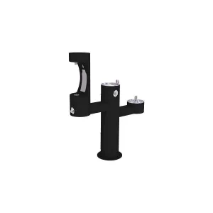 Elkay Outdoor ezH2O Middle Bottle Filling Station Tri-Level Pedestal, Non-Filtered Non-Refrigerated FR Black LK4430BF1MFRKBLK
