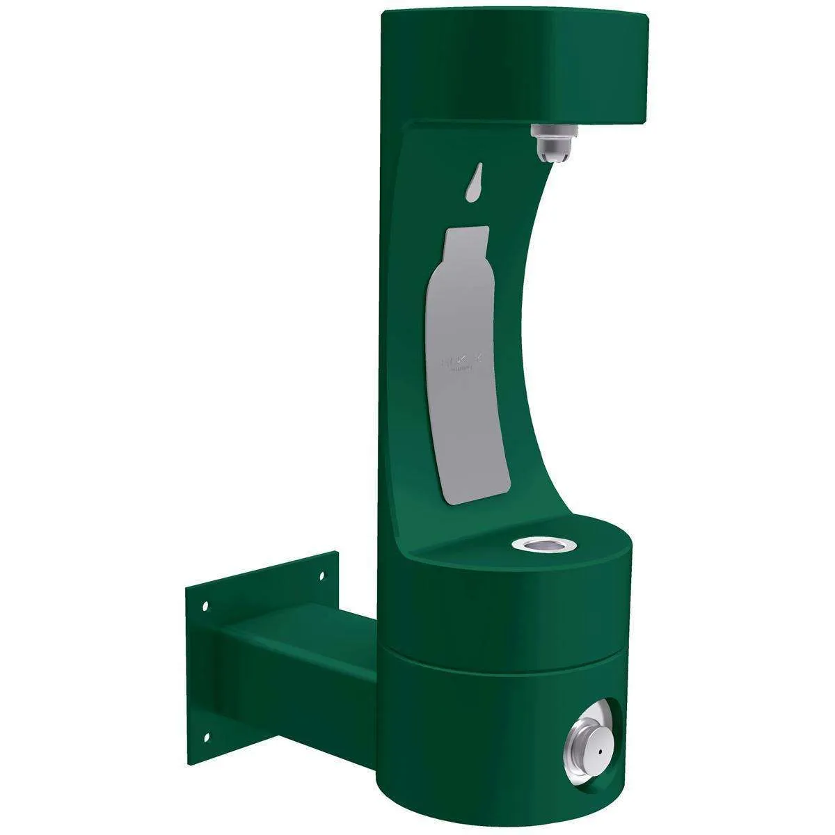 Elkay Outdoor ezH2O Single Arm Bottle Filling Station Wall Mount, Non-Filtered Non-Refrigerated Evergreen LK4405BFEVG