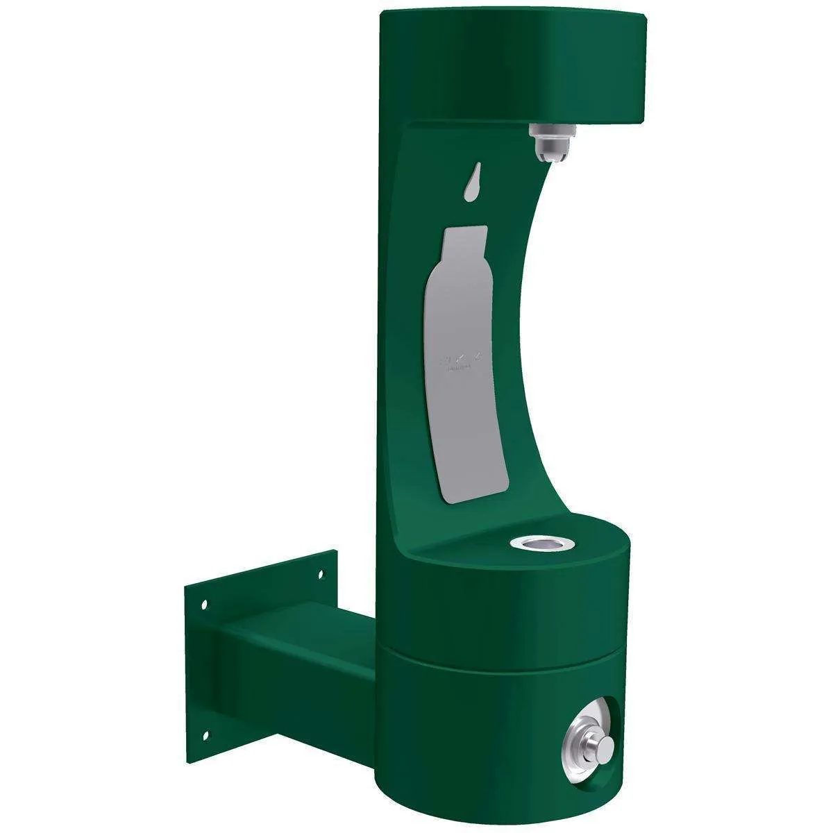 Elkay Outdoor ezH2O Single Arm Bottle Filling Station Wall Mount, Non-Filtered Non-Refrigerated Freeze Resistant Evergreen LK4405BFFRKEVG