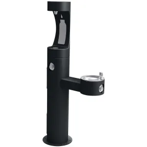 Elkay Outdoor ezH2O Upper Bottle Filling Station Bi-Level Pedestal, Non-Filtered Non-Refrigerated Black LK4420BF1UBLK