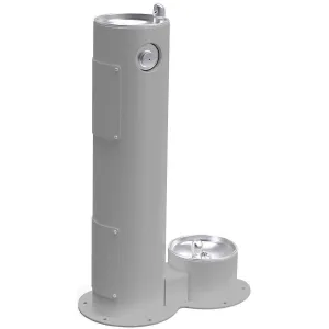 Elkay Outdoor Fountain Pedestal with Pet Station, Non-Filtered Non-Refrigerated, Freeze Resistant, Gray LK4400DBFRKGRY