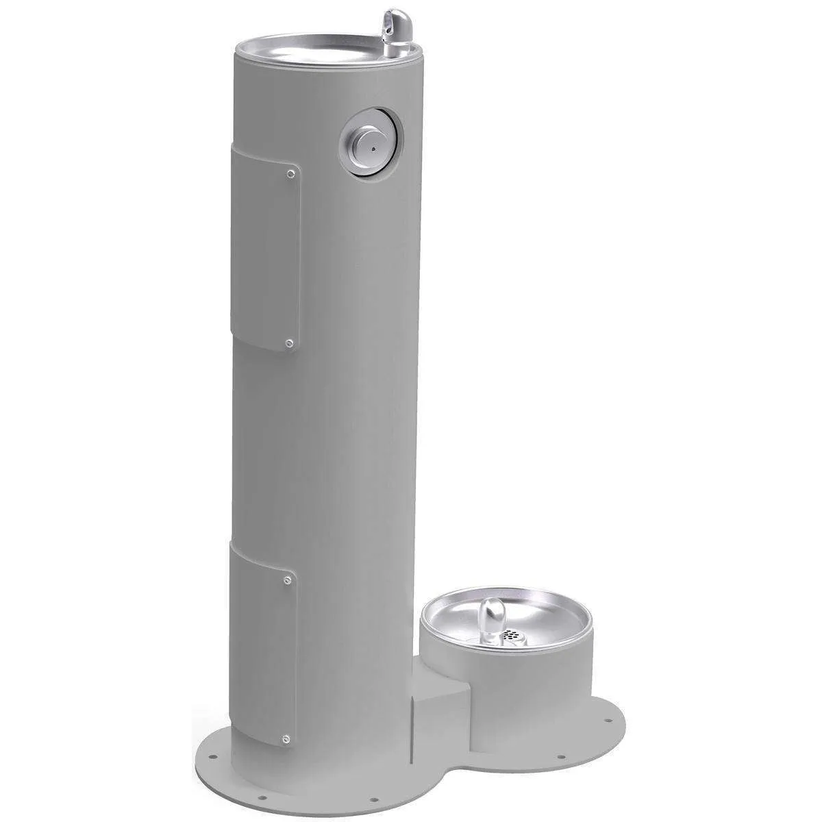 Elkay Outdoor Fountain Pedestal with Pet Station, Non-Filtered Non-Refrigerated, Freeze Resistant, Gray LK4400DBFRKGRY