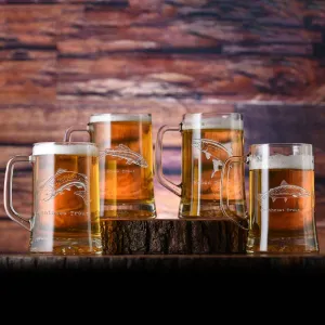 Fly Fishing Beer Mugs Gift Set for Fisherman
