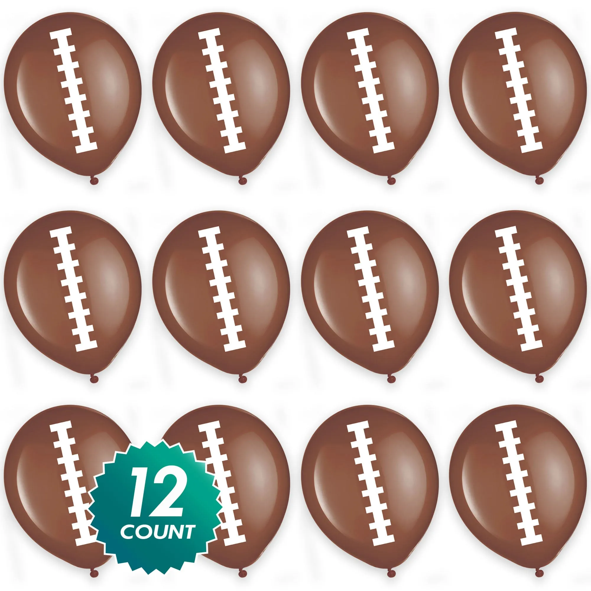 Football Party Supplies - Latex Party Balloon Decorations, 12 Count