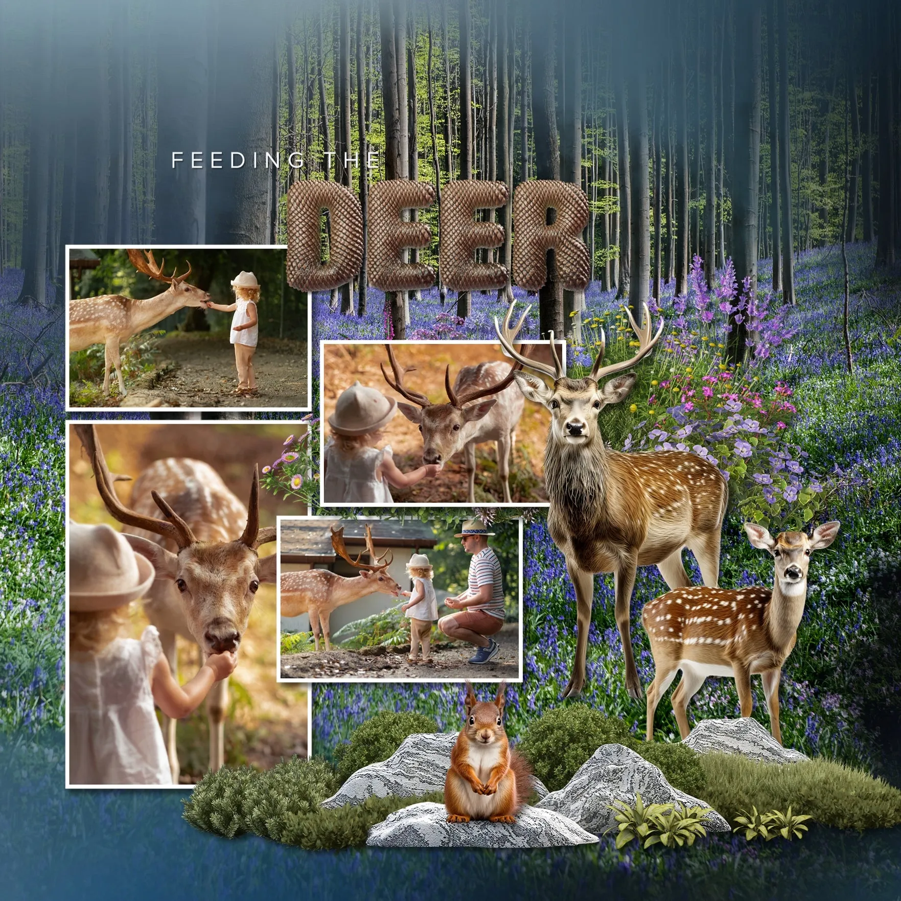 Forest Masked Spring Overlays Digital Scrapbook Kit