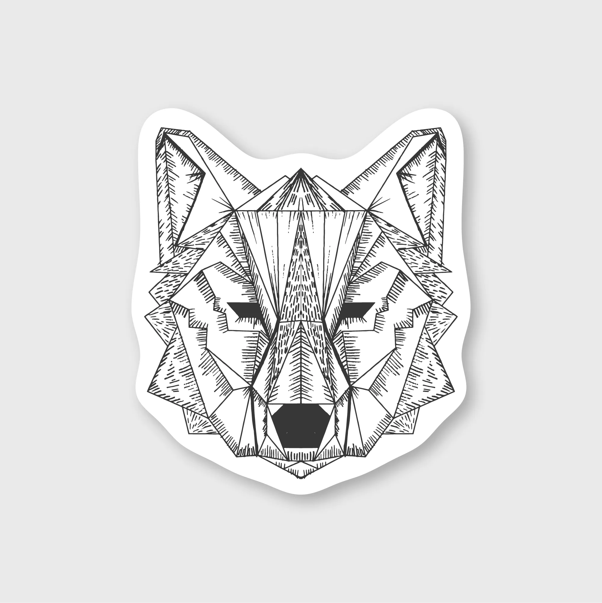 Geo Wolf Sticker
