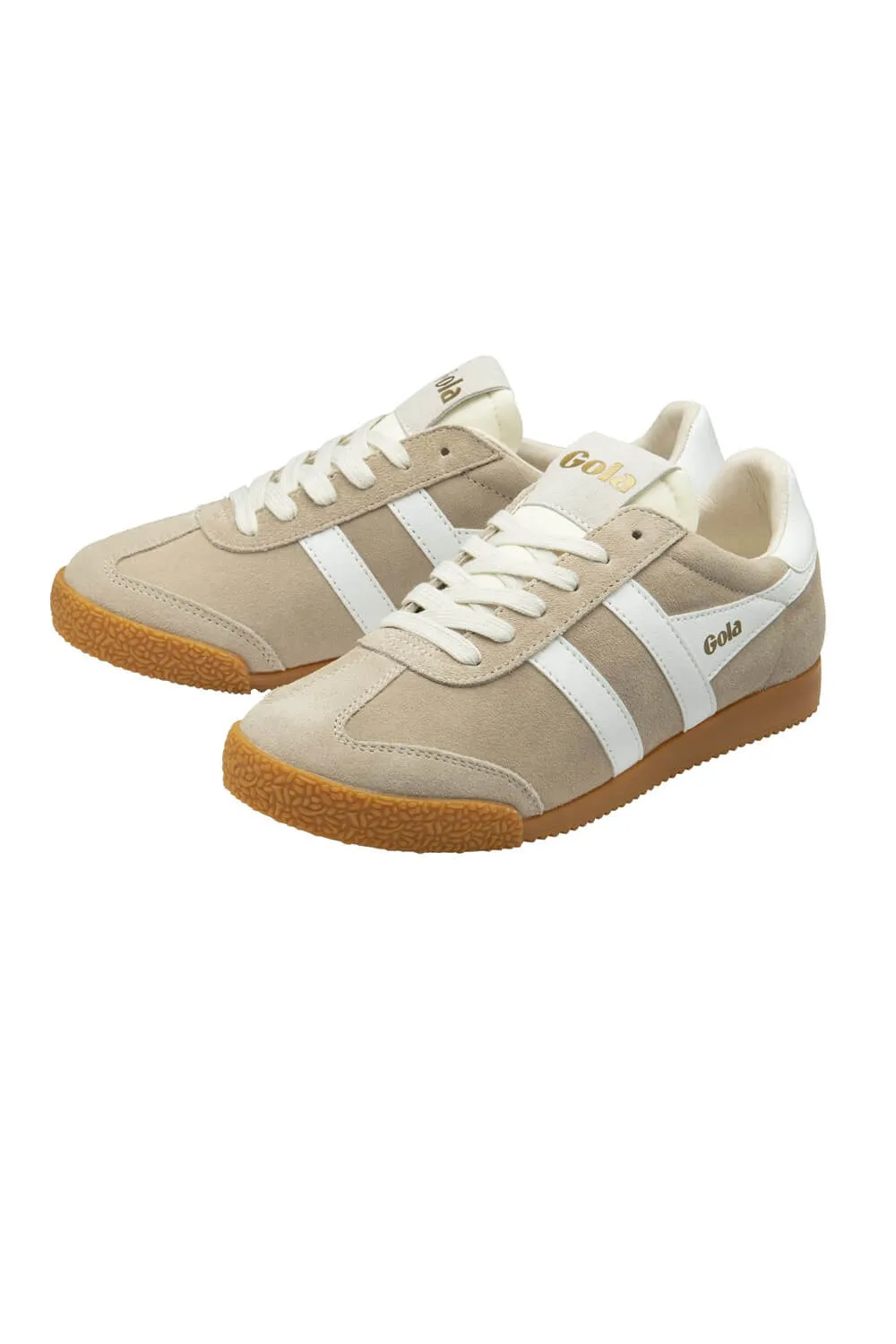 Gola Elan Suede Sneakers for Women in Bone/White | CLB538-CW