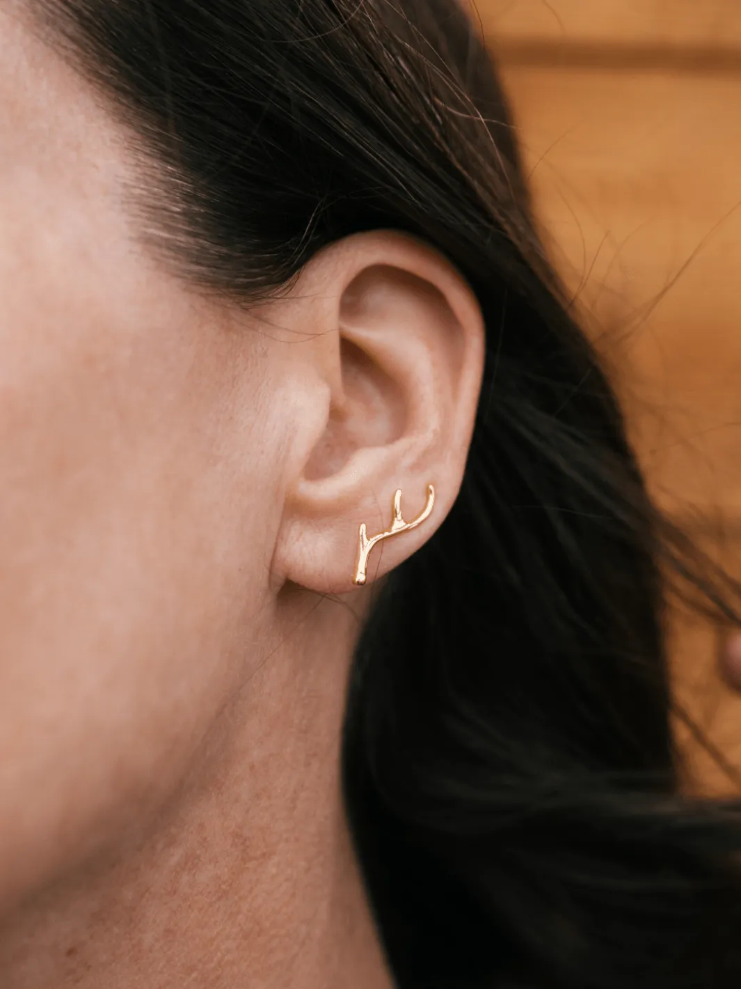 Gold Antler Ear Climbers
