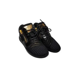 Guiseppe Zanotti Black Suede and Leather Low Top Sneakers | Like New |