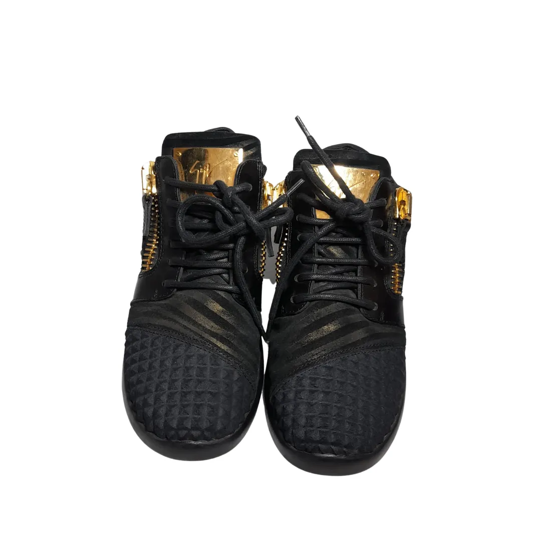 Guiseppe Zanotti Black Suede and Leather Low Top Sneakers | Like New |