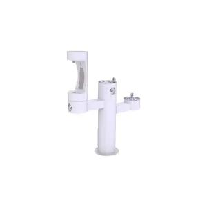 Halsey Taylor Endura II Outdoor HydroBoost Middle Bottle Filling Station, Tri-Level Pedestal Non-Filtered Non-Refrigerated FR, White 4430BF1MFRKWHT